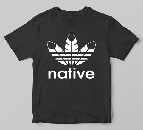 Kids Native 3 Feather - Black Shirt