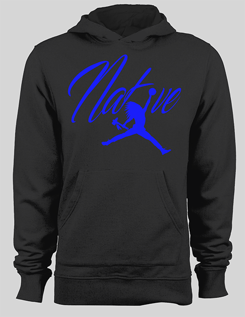 Native Air Flight Blue on Black Hoodie Commod Bod Clothing LLC