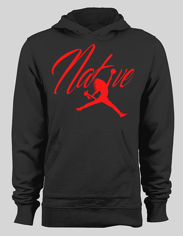 A Native Air Flight Black Hoodie With Red