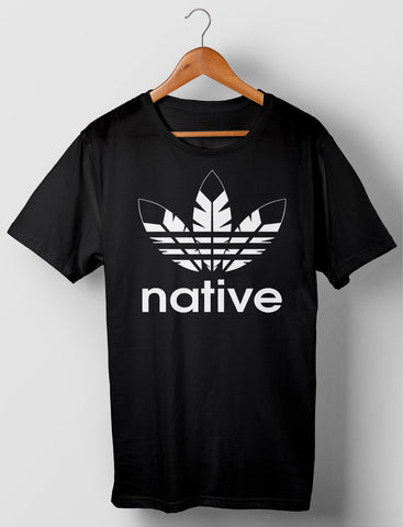 Native 3 Feather White - Black Shirt