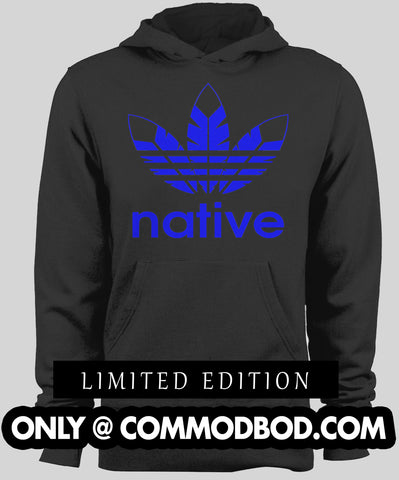 Native 3 Feather Parody *LIMITED EDITION BLUE* - Black Hoodie