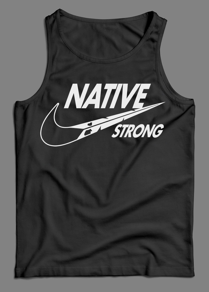Native Strong Swoosh Parody - Black Tank Top – Commod Bod Clothing LLC