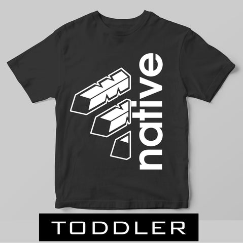 Toddler/Infant Native 3 Feather Logo 2- Black Shirt